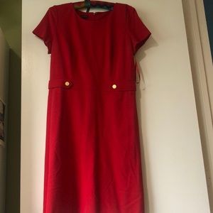2/$13 Talbots Red Midi dress